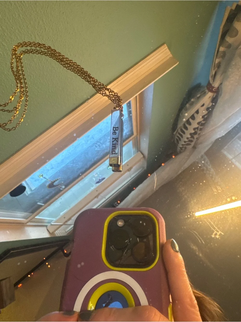 Gold Bullet Pendant Necklace - 